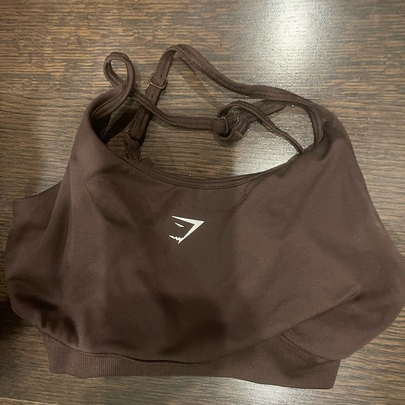GYMSHARK brown seamless sports bra size S - Picture 2 of 3